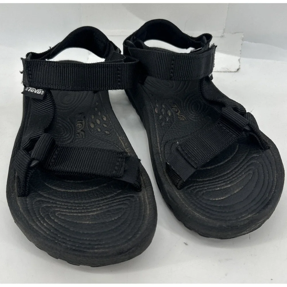 Teva Hurricane Sport Sandals Black Hook And Loop Women's Size 6